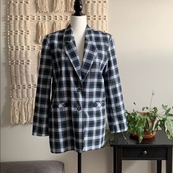 Vintage plaid lightweight oversized blazer - Picture 1 of 5